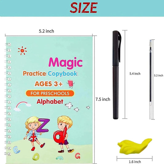 Kids Magic Practice Book 4 BOOKS,1 PEN,1 GRIP,10 REFILL